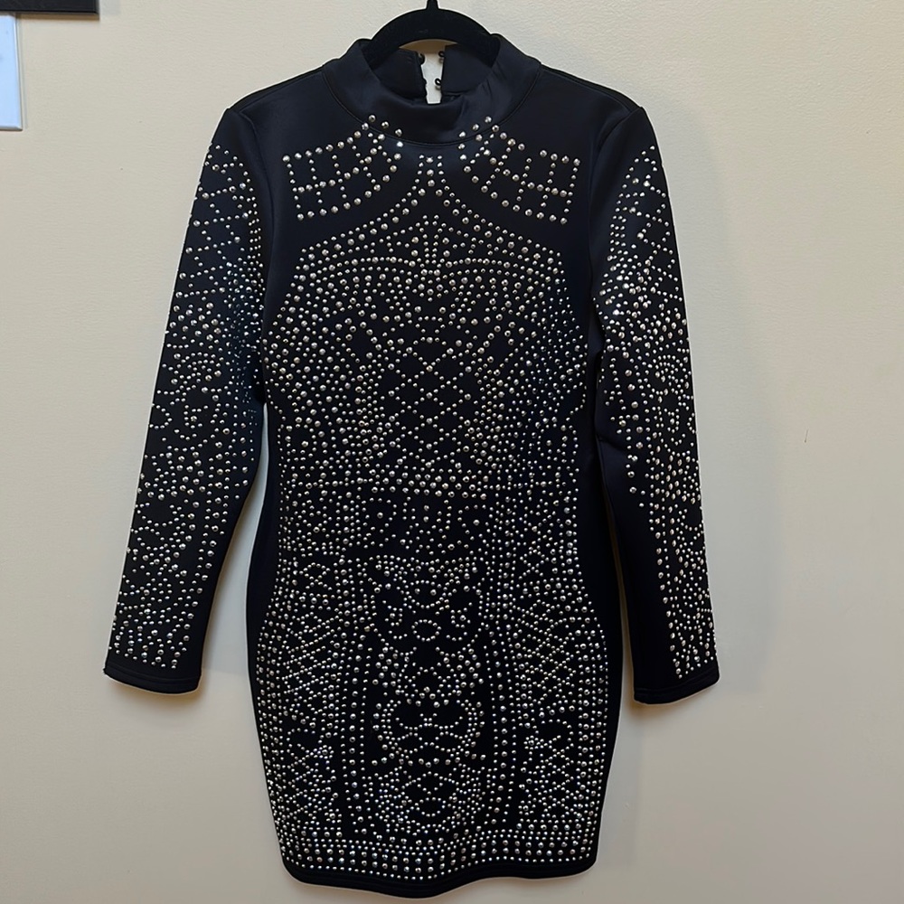 Black dress with rhinestones